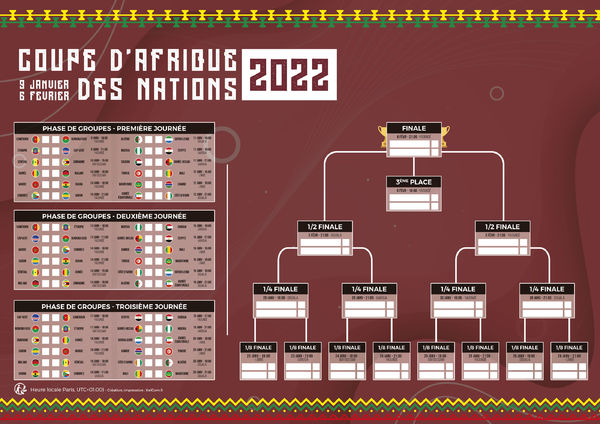 Calendrier Personnalisé Coupe d’Afrique des Nations - CAN 2022