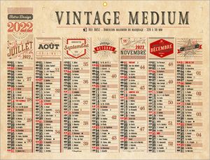 Calendrier de banque publicitaire déco, Vintage Medium 1
