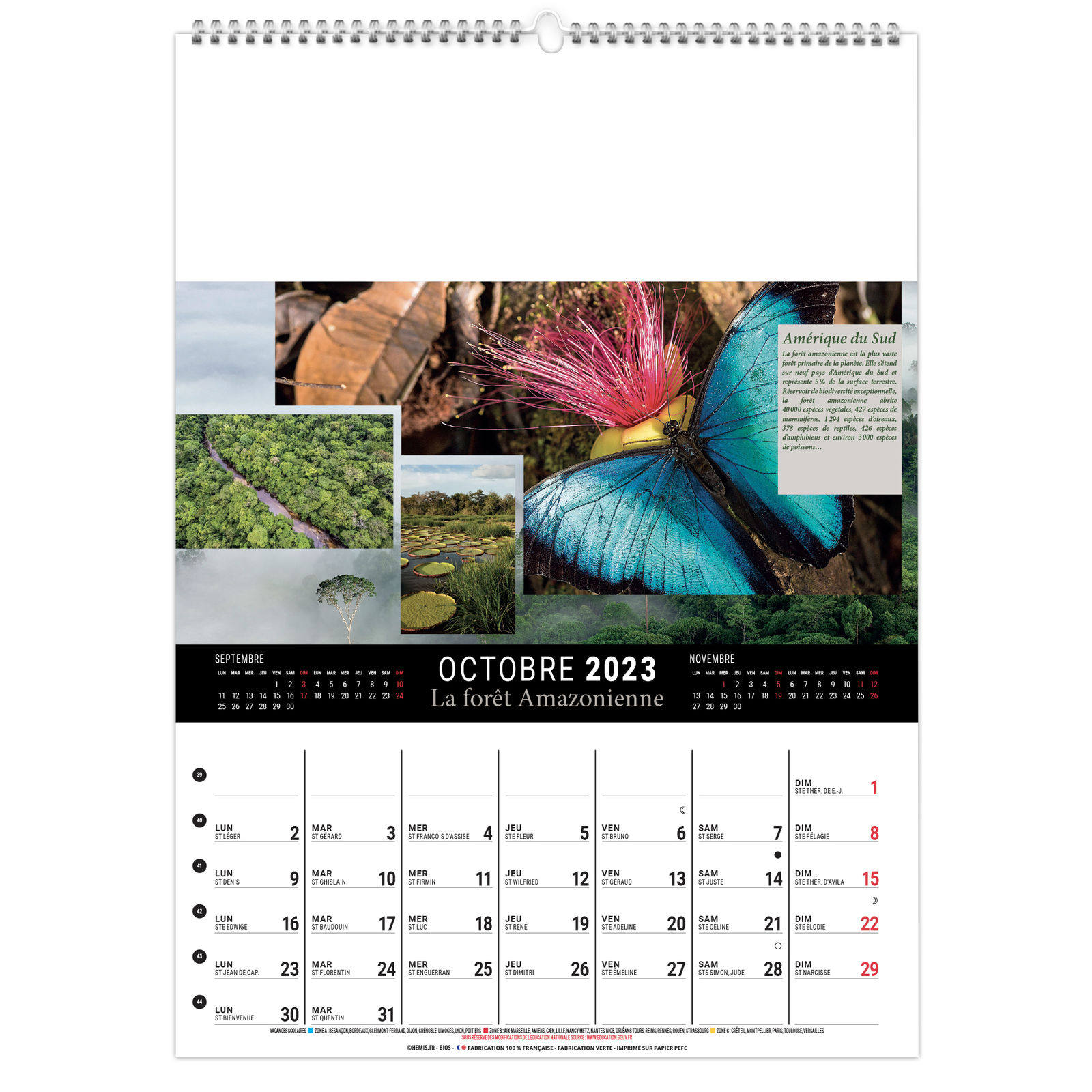 Calendrier mural personnalise foretsmonde 240x330 Calendriers