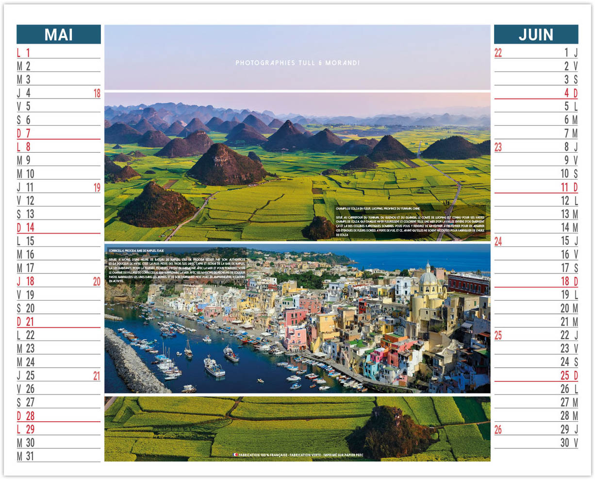 Calendrier personnalise 21 destinations 480x700 | Calendriers