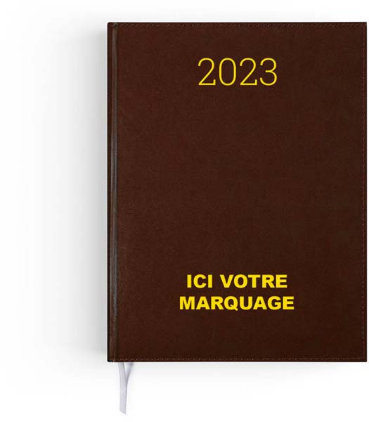 Calendrier Bancaire personnalisé | Liberte Centre Val-De-Loire-270X208 : agenda Emboité Personnalisable Harmonie - 90X165 Marron