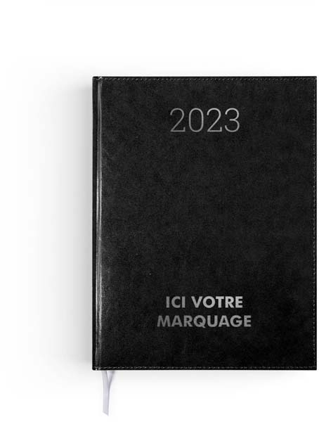 Calendrier Bancaire personnalisé | Liberte Centre Val-De-Loire-270X208 : agenda Emboité Personnalisable Harmonie - 90X165 Noir 1