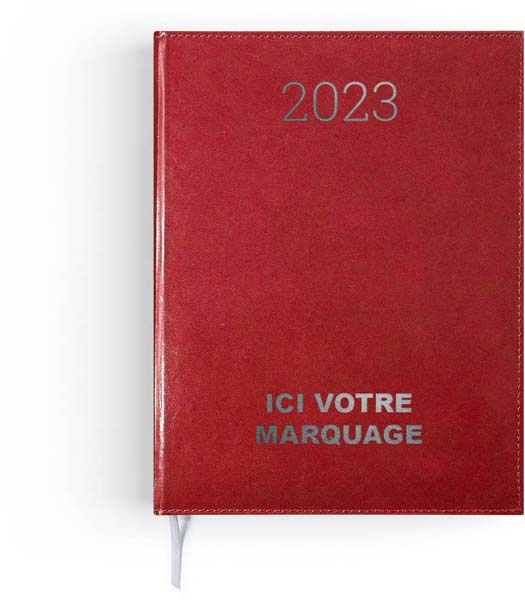 Calendrier Bancaire personnalisé | Liberte Centre Val-De-Loire-270X208 : agenda Emboité Personnalisable Harmonie - 90X165 Rouge 2