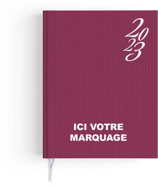 Calendrier Bancaire personnalisé | Liberte Centre Val-De-Loire-550X405 : agenda Emboité Personnalisable Premium - 90X165 Bordeaux 2
