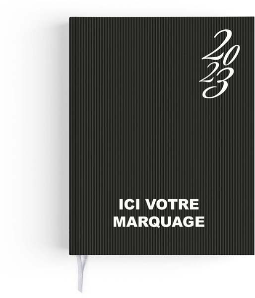 Calendrier Bancaire personnalisé | Liberte Centre Val-De-Loire-550X405 : agenda Emboité Personnalisable Premium - 90X165 Noir 3