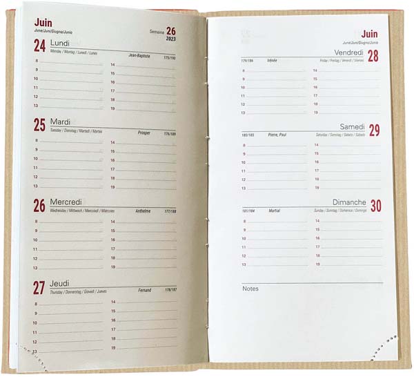 Agenda personnalisable Emboite semanier - kraft