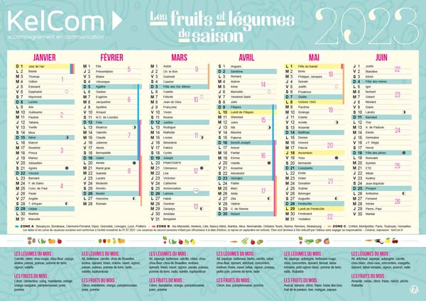 Fruits et Légumes - Calendrier personnalisé