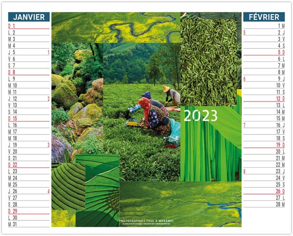 Calendrier 2 en 1 personnalisable - Couleurs voyage - 330 x 470
