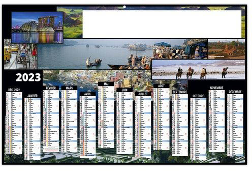 Calendrier Bancaire Effaçable Personnalisé Planning Tour du Monde - 700X500