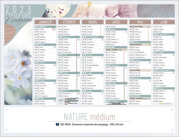Calendrier bancaire Evasion Medium publicitaire