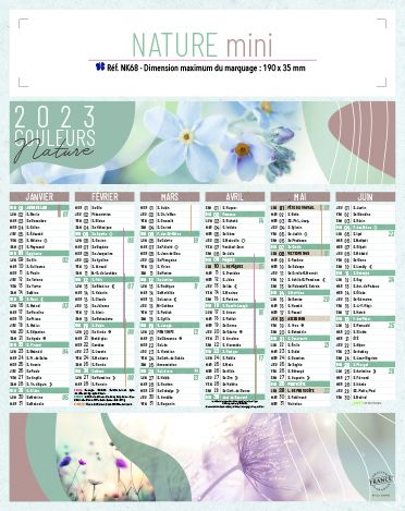 Calendrier bancaire Evasion Mini publicitaire