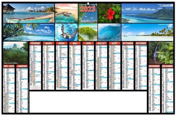 Calendrier bancaire personnalisable - Atolls - 470 x 290