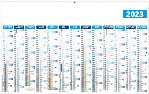 Calendrier bancaire personnalisable - Ecomax bleu - 650 x 405