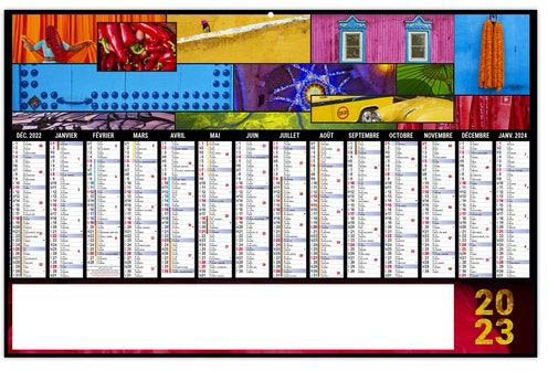 Calendrier bancaire personnalisable - Voyage - 470 x 290