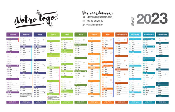 Calendrier bancaire personnalisé Express
