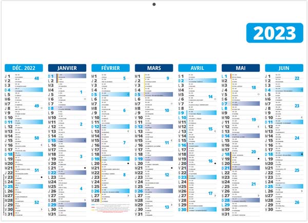 Calendrier bancaire personnalisé - Gameco bleu - 430 x 335