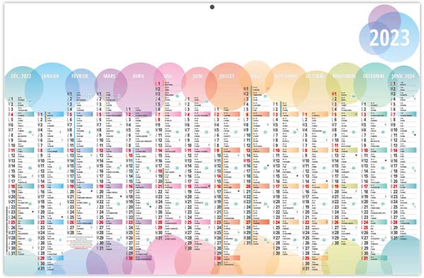 Calendrier bancaire publicitaire - Bulles - 290 x 210