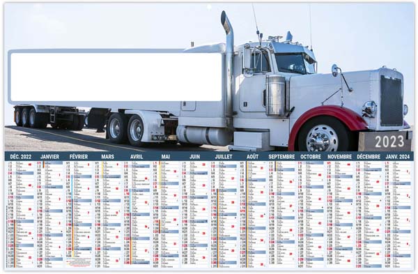 Calendrier bancaire publicitaire - Camion - 470 x 290