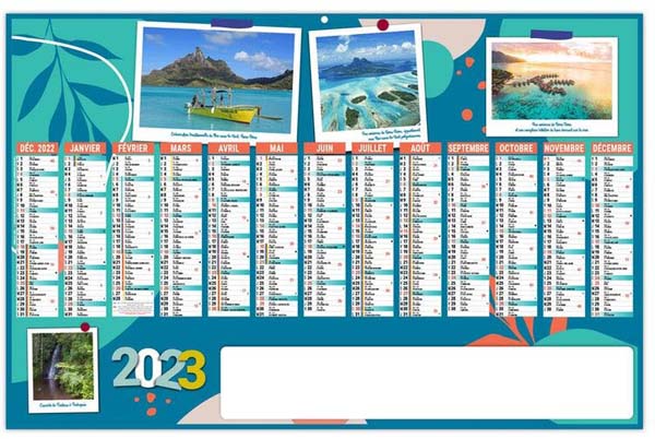 Calendrier bancaire publicitaire - Planete - 470 x 290
