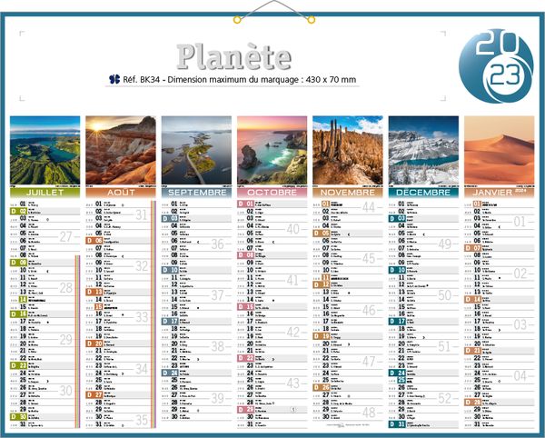 Calendrier banque publicitaire planète, Planète 1