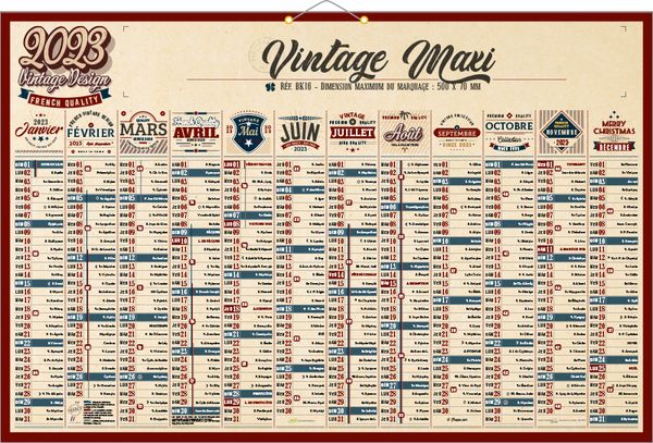 Calendrier de banque, Vintage