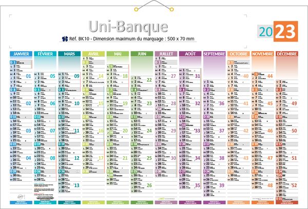 Calendrier grand format, Maxi Banque 9