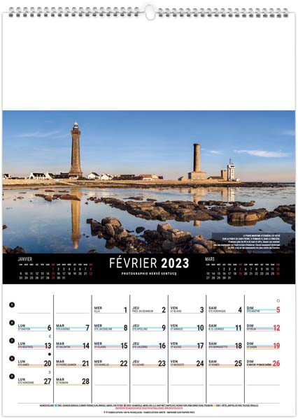 Calendrier Mural personnalisable France Panoramique - 240X330