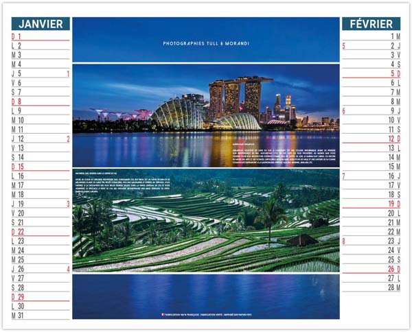 Calendrier Personnalisable 2 en 1 destinations - 330X470