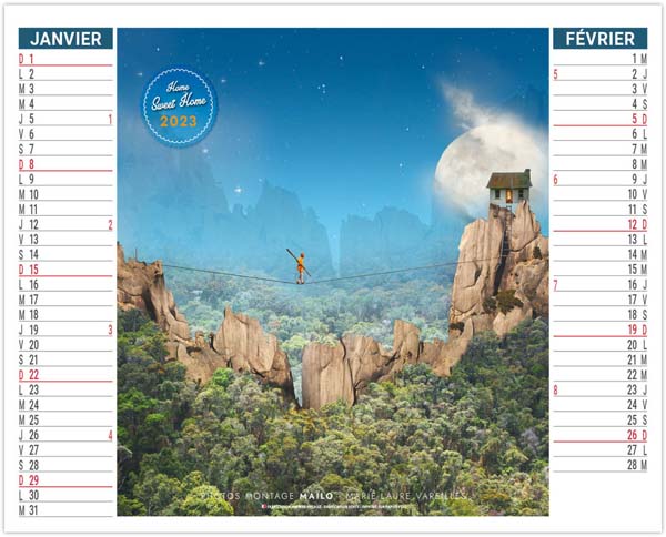 Calendrier Personnalisable 2 en 1 Les Poétiques - 330X470