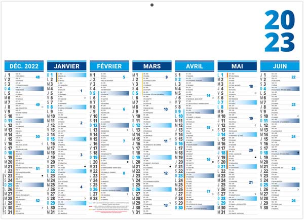 Calendrier Personnalisable Florentin - Bleu 430X335