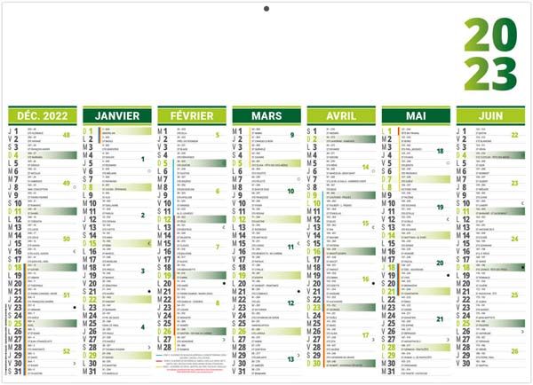 Calendrier Personnalisable Florentin - Vert 430X335