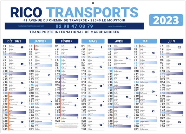 Calendrier Personnalisable Gameco - a vos Couleurs 270X208