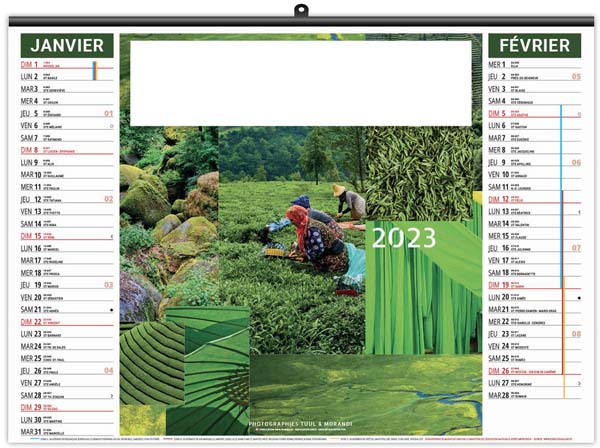 Calendrier Personnalisable Illustré Éco Couleurs Voyages2023 - 480X350