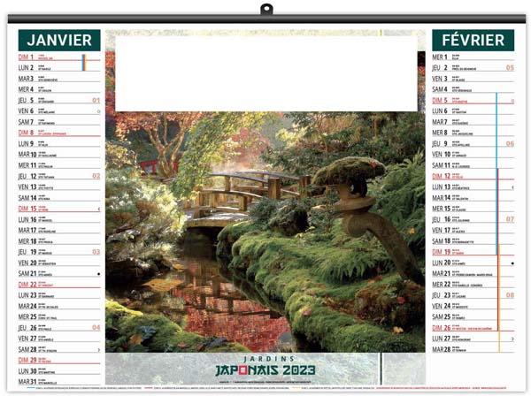 Calendrier Personnalisable Illustré Éco Jardins Japonais - 480X350