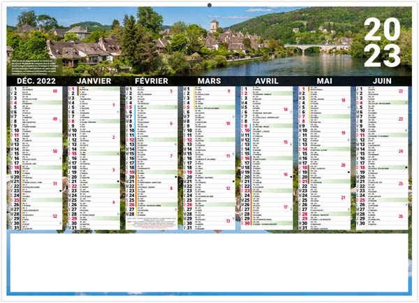 Calendrier Personnalisable Liberté Nouvelle aquitaine - 270X208