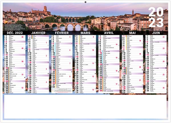 Calendrier Personnalisable Liberté Sud-Ouest 270X208