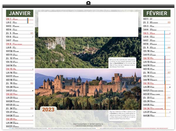 Calendrier Personnalisé Illustré Éco Paysages de France - 480X450