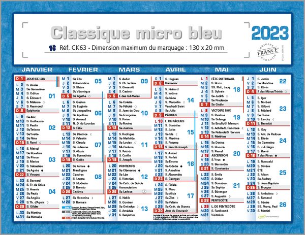 Calendrier publicitaire bancaire, le Micro
