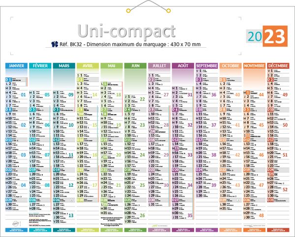 Calendrier publicitaire contre collé, Uni-Europe