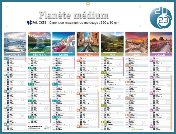 Calendrier publicitaire de banque diapo, Medium Clichés