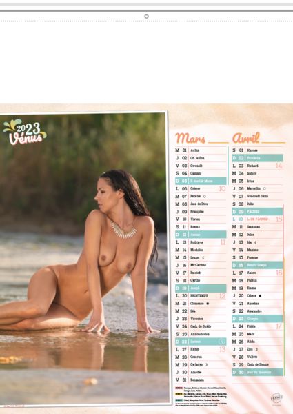Calendrier publicitaire femme nue, Vénus