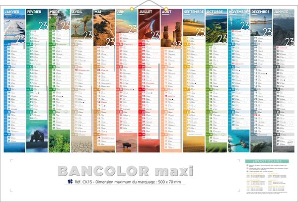 Calendrier publicitaire personnalisé, Maxi Horizons 7