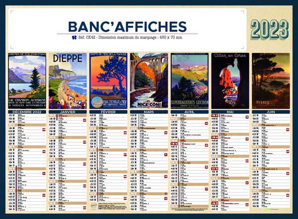 Calendrier publicitaire personnalisé affiches pub, Affibanque