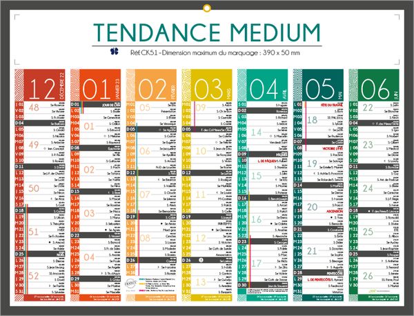 Calendrier publicitaire personnalisé tendance, Medium Tendance
