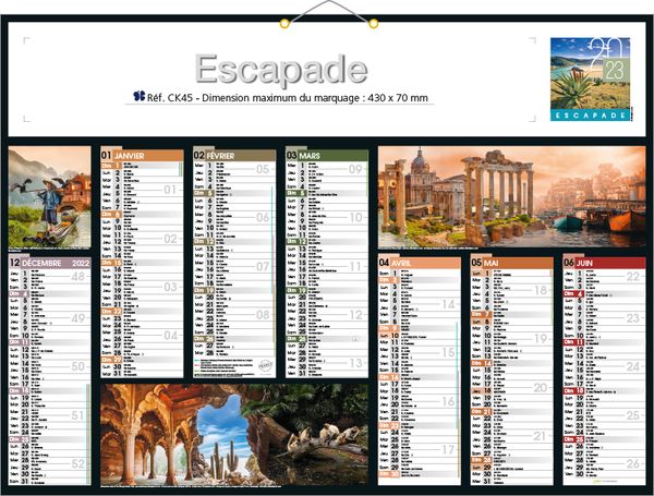 Calendrier publicitaire personnalisé escapade, Découverte