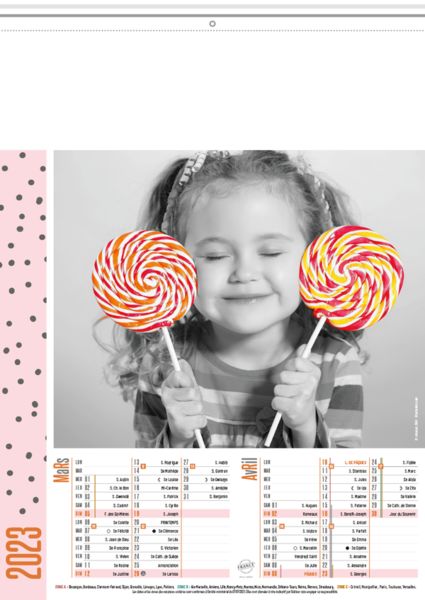 Calendrier publicitaire photographe, Enfants