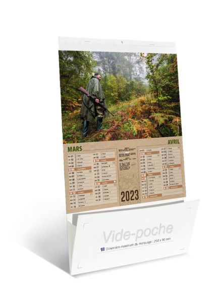 Calendrier publicitaire vide poches chasse et pèche, Nature Chasse et Pèche
