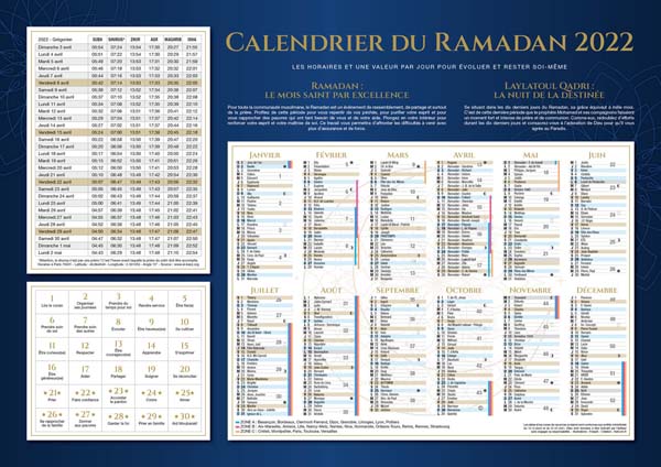 Calendrier bancaire Ramadan A3