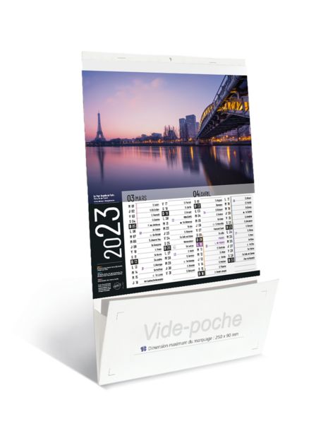 Calendriers publicitaire vide poche, Sites de France