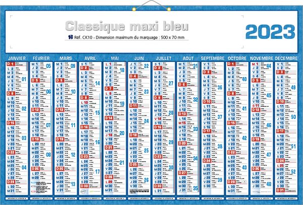 Calendriers publicitaire, Classique Maxi
